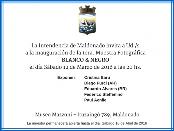 El Museo Mazzoni de Maldonado acoge la muestra fotogr&aacute;fica "Blanco y Negro"